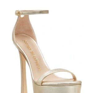 NWT! STUART WEITZMAN NUDISTCURVE HOLLYWOOD ANKLE STRAP PLATFORM SANDALS size 10